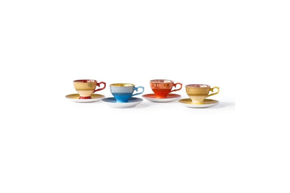 Set di 4 tazze Grandma in porcellana multicolore - 6