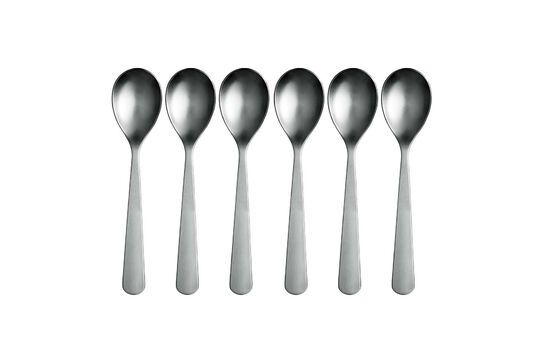 Set di 6 cucchiai d'argento in acciaio inox Luxis Foto ritagliata