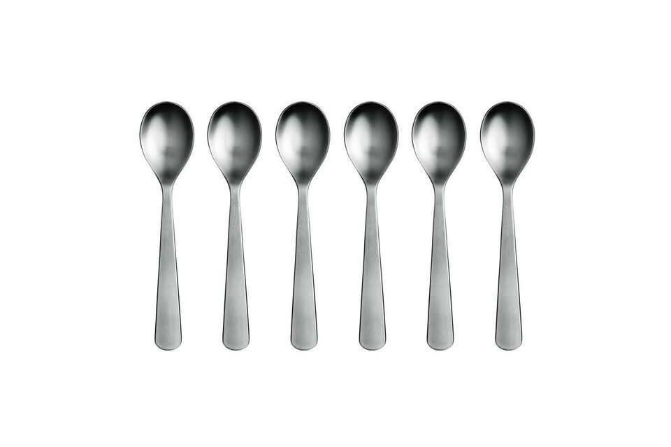 Set di 6 cucchiaini da caffè in acciaio inox argentato Luxis Normann Copenhagen