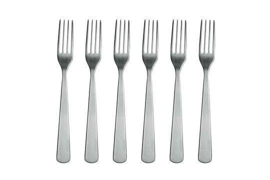 Set di 6 forchette in acciaio inox argentato Luxis Foto ritagliata