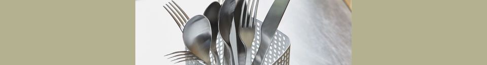 Materiali prima di tutto Set di 6 forchette in acciaio inox argentato Luxis