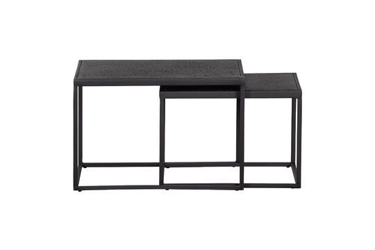 Set di tavolini in metallo nero Febe