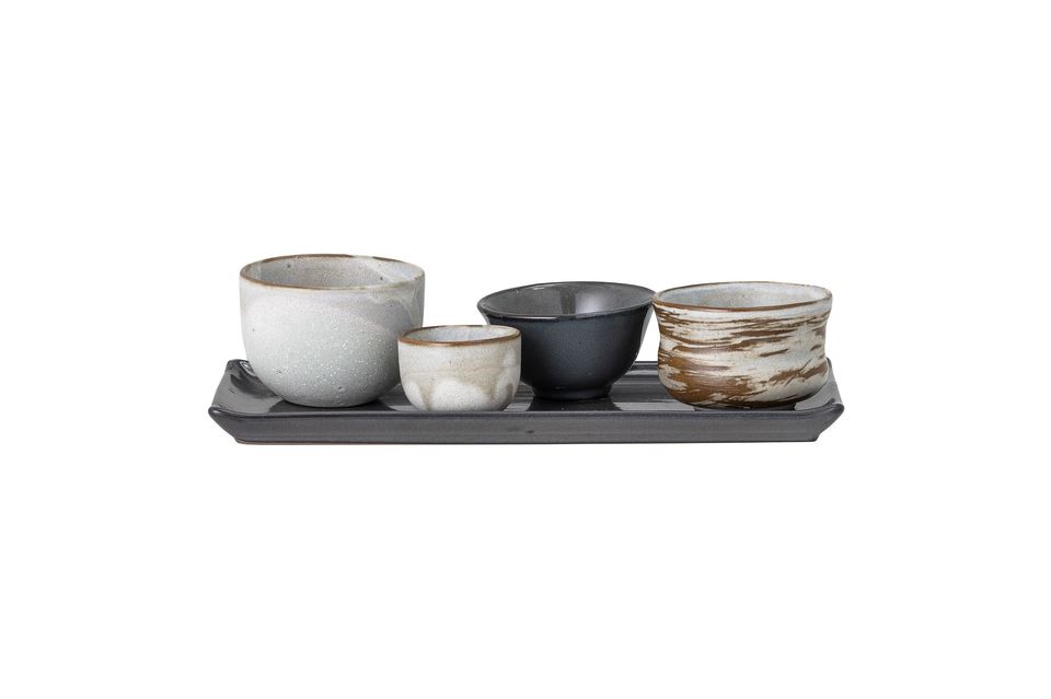 Set per sushi in gres bianco Masami Bloomingville