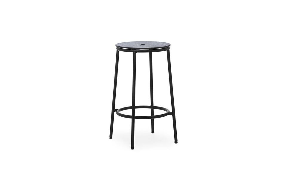 Sgabello da bar in acciaio e rovere nero 65cm Circa Normann Copenhagen