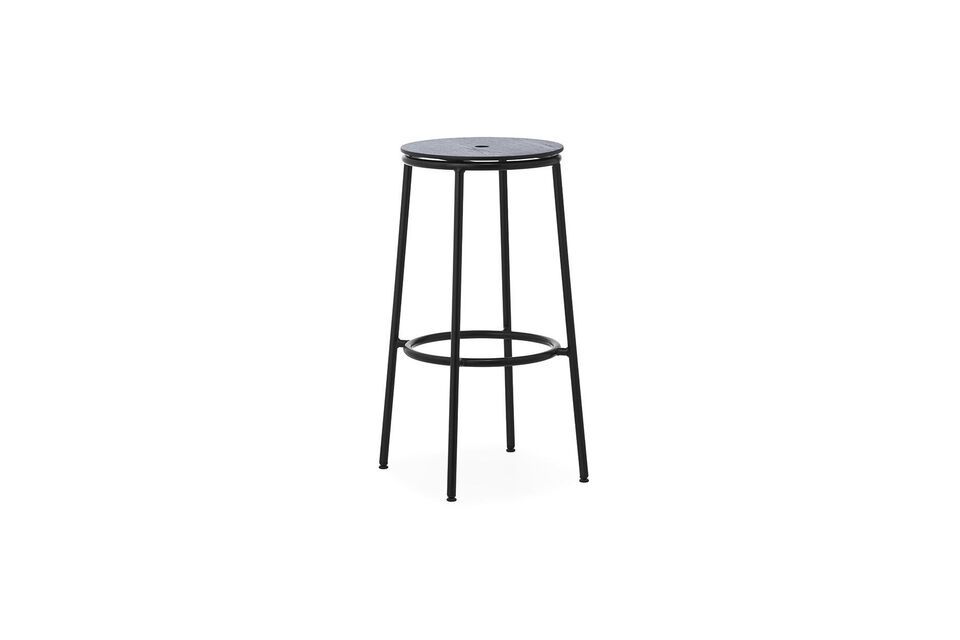 Sgabello da bar in acciaio e rovere nero 75cm Circa Normann Copenhagen