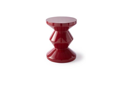 Sgabello in vetroresina rosso bordeaux a zig zag