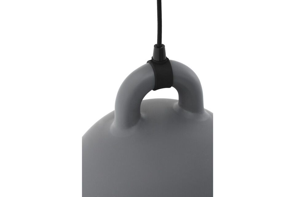 Sospensione a campana piccola, alluminio grigio, originale e pratica