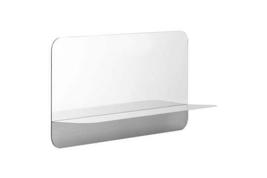 Specchio con mensola in acciaio argentato Horizon Foto ritagliata