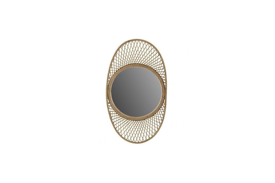 Specchio ovale in bambù Moon Athezza - 82cm