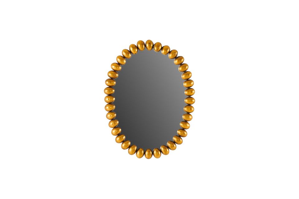 Specchio ovale in metallo dorato Beni Athezza