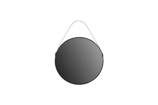 Specchio rotondo in metallo nero Corde Loft Foto ritagliata