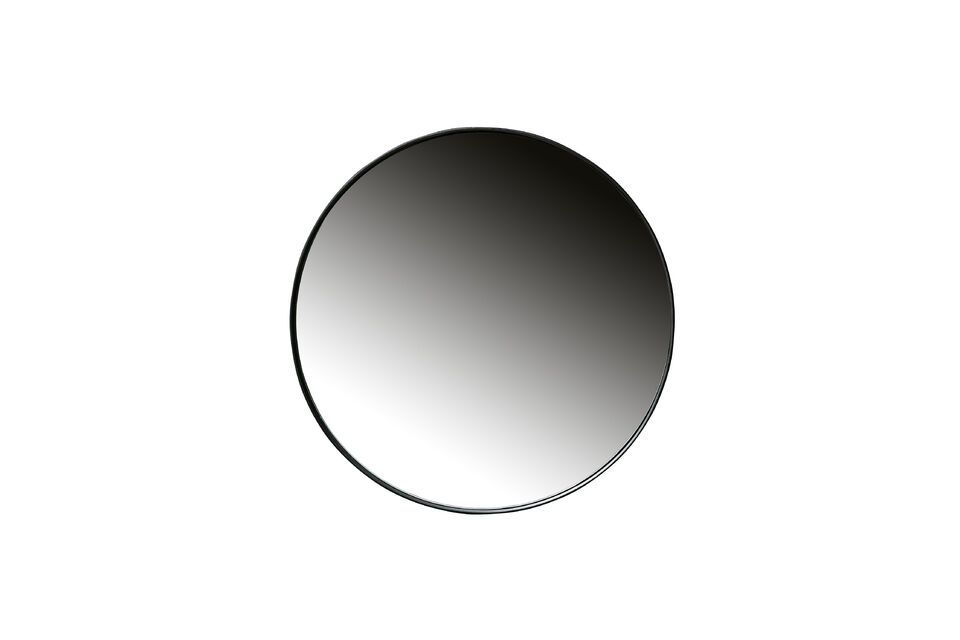 Specchio rotondo in metallo nero Doutzen Woood