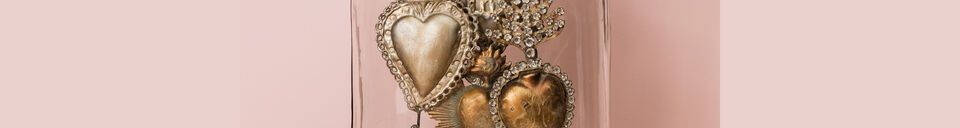 Materiali prima di tutto Statuetta decorativa ovale in metallo ramato Ex-Voto