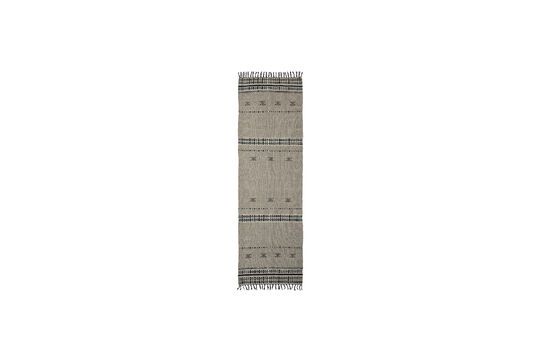 Tappeto in lana beige e nero 300x90 cm Cros