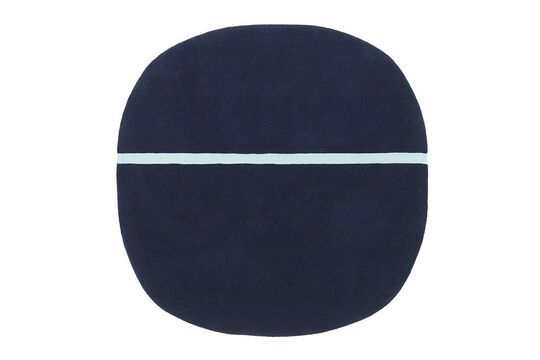 Tappeto in lana blu 140x140 Oona