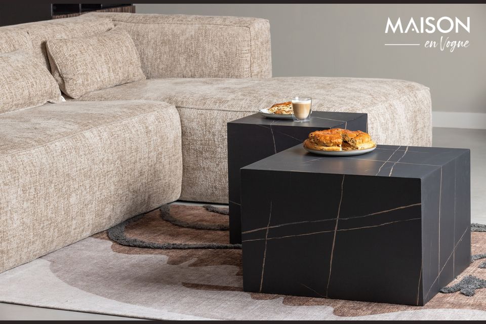 Tavolino Benji in marmo nero, eleganza, decorazione, arte moderna