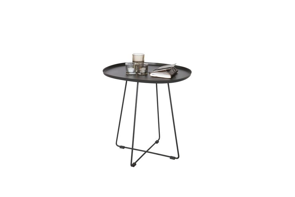 Tavolino Otis in metallo nero, un design contemporaneo