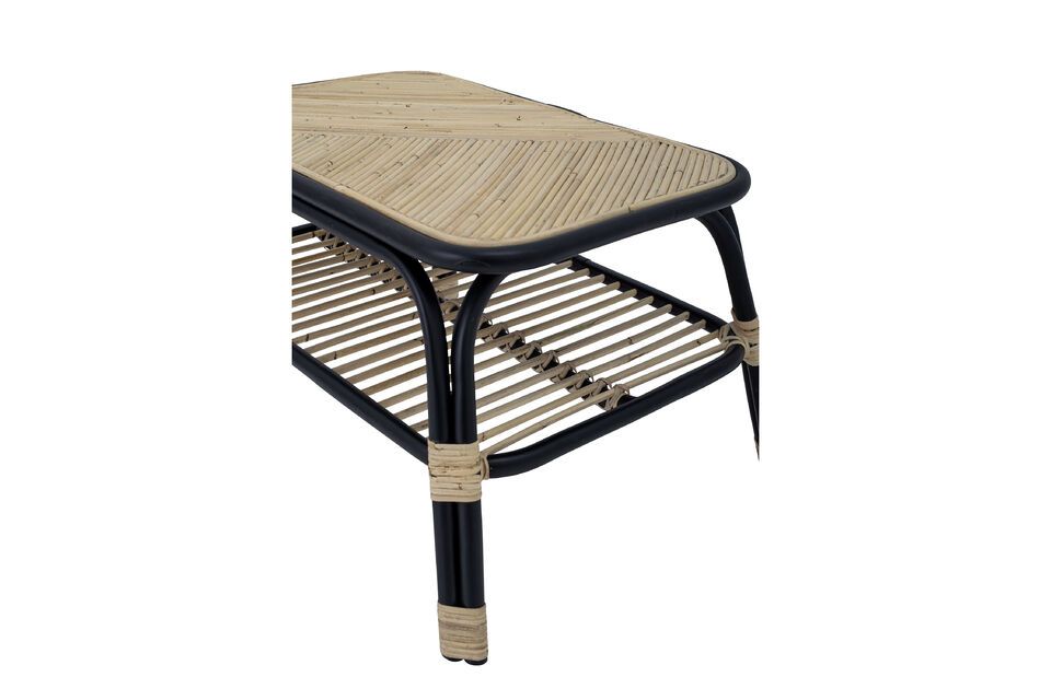 Tavolino Loue in rattan nero - 5