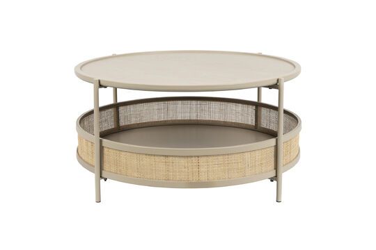Tavolino Makoto in rattan beige
