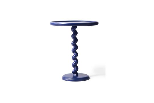 Tavolino Twister in fusione di alluminio blu scuro Foto ritagliata