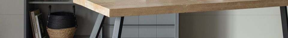 Materiali prima di tutto Tavolo 180x90 in legno di mango beige con gambe quadrate Tablo