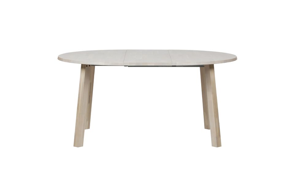 Questo tavolo rotondo ha quattro gambe quadrate, uno spessore di 6 cm e un\'altezza di 71,9 cm