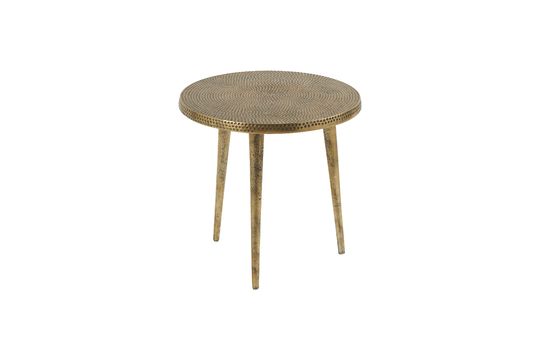 Tavolo con piedistallo Macana in alluminio dorato Foto ritagliata