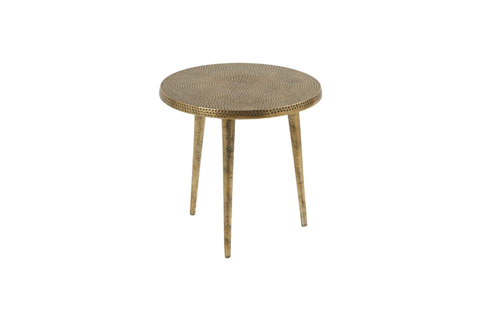 Tavolo con piedistallo Macana in alluminio dorato Athezza
