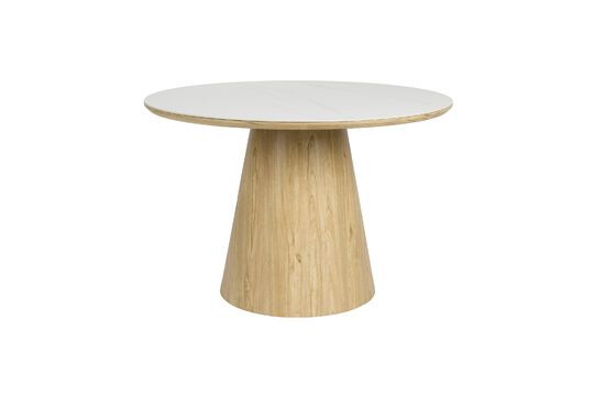 Tavolo da pranzo rotondo in legno beige Almira Foto ritagliata