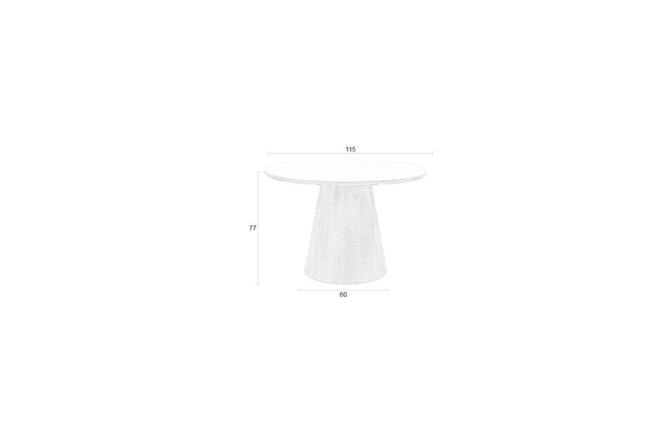 Il tavolo da pranzo rotondo Almira Beige MDF è l\'epitome di un\'eleganza sobria