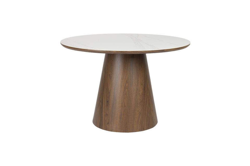 Tavolo da pranzo rotondo in legno marrone Almira White Label