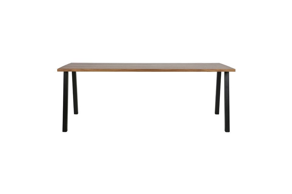 Tavolo in legno con base in metallo nero James Woood