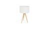 Miniatura Tripod Lampada da tavolo in legno bianco Foto ritagliata