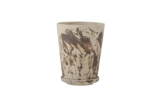 Vaso da fiori con piattino marrone Stacy