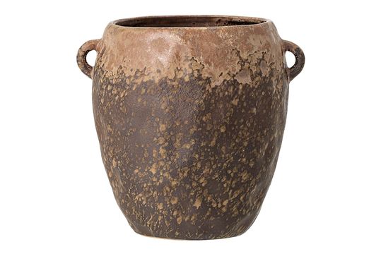 Vaso da fiori marrone in gres Nenne Foto ritagliata