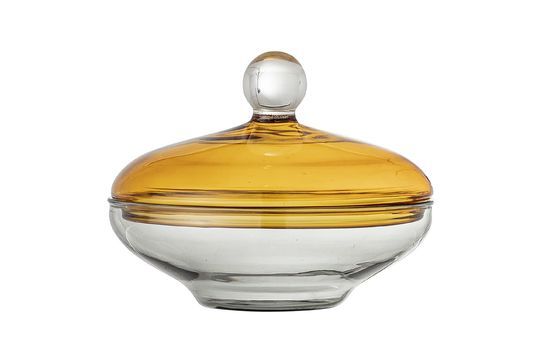 Vaso Danni con coperchio in vetro giallo