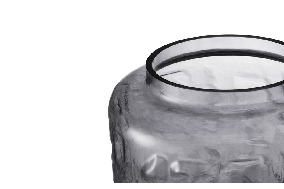 Vaso grande in vetro grigio Tombola - 5
