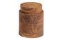 Miniatura Vaso in legno di acacia beige opalino con coperchio Foto ritagliata