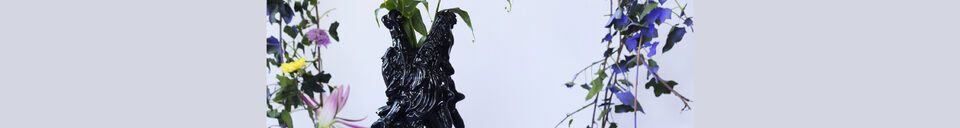 Materiali prima di tutto Vaso in resina nera Dragonized
