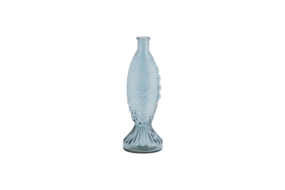 Vaso in vetro azzurro H30 Fish Madam Stoltz