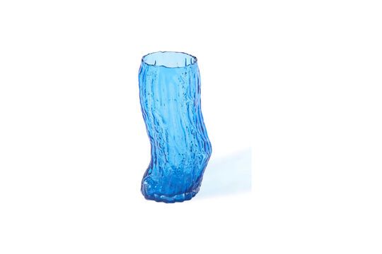 Vaso in vetro blu Tree Log
