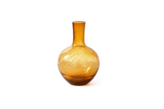 Vaso in vetro giallo h50cm Incrinato