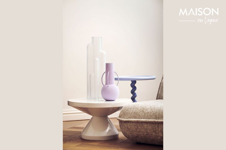 Vaso in vetro soffiato bianco Metropolis, contemporaneo e attraente