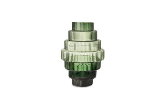 Vaso in vetro soffiato verde steps