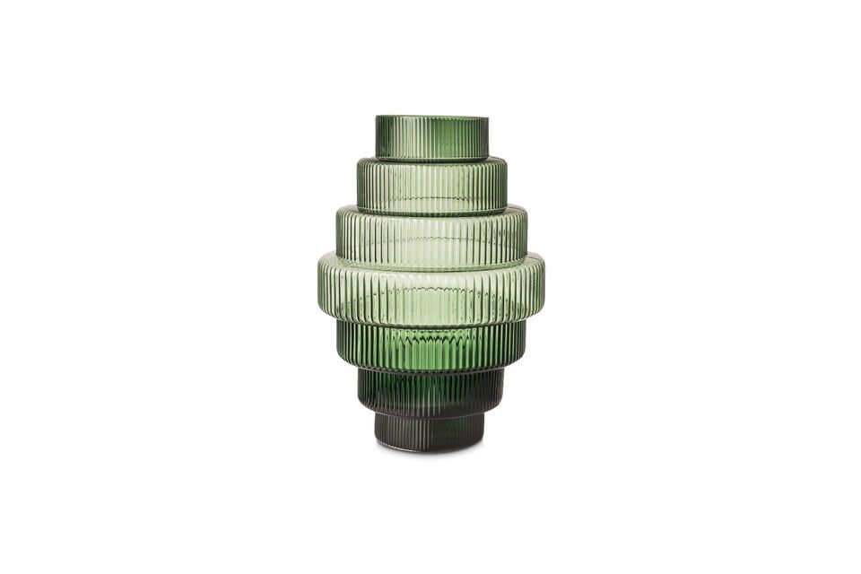 Vaso in vetro soffiato verde steps Pols Potten