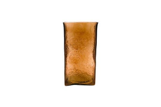 Vaso quadrato in vetro ambrato