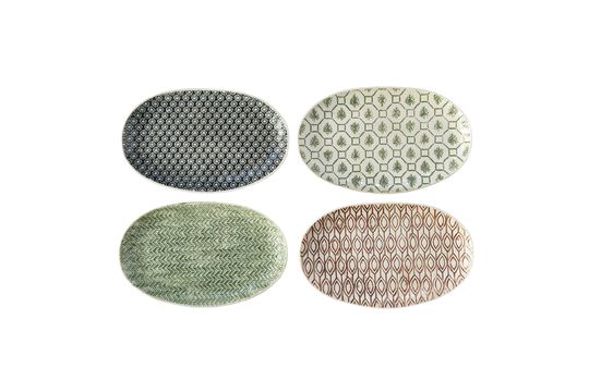 Viola set di piatti multicolore