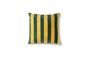 Miniatura Voulon Cuscino in velluto a righe verdi e senape Foto ritagliata