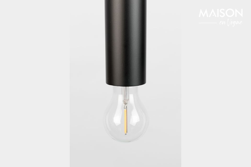 La lampada a sospensione Yuna nera è una lampada futuristica